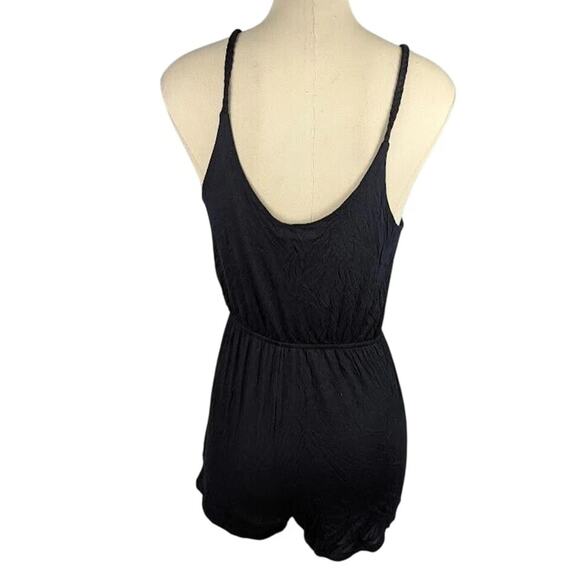 Ultra Flirt Juniors' Braided-Strap Romper Black Size L - Picture 3 of 4